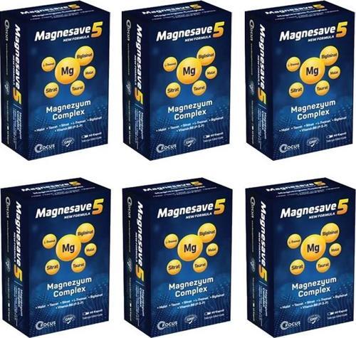 Magnesave5 Magnezyum Complex 60 kapsül x6