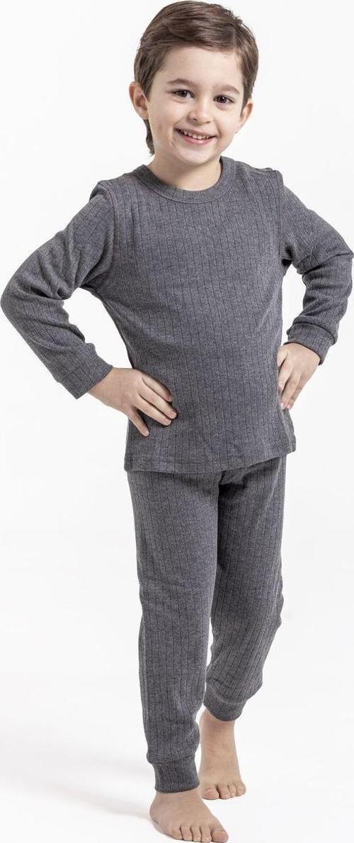 Antrasit Termal Çocuk İçlik Takım Unisex