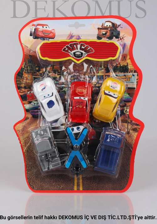 DEKOMUS İLE CARS 6'LI ARABA SETİ