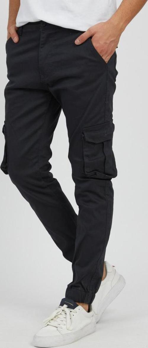 Slim FitYanı Körüklü Cepli, Düğmeli, Paça Lastikli Esnek Kumaş Erkek Kargo Pantolon