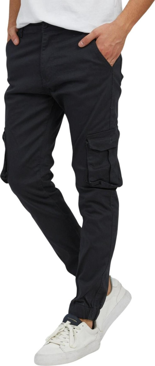 Kargo Cepli, Fermuarlı Paça Lastikli Esnek Kumaş Slim Fit Gabardin Erkek Kargo Pantolon