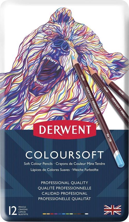 Coloursoft Serisi Kuru Kalem Seti - 12 Renk Metal Kutulu