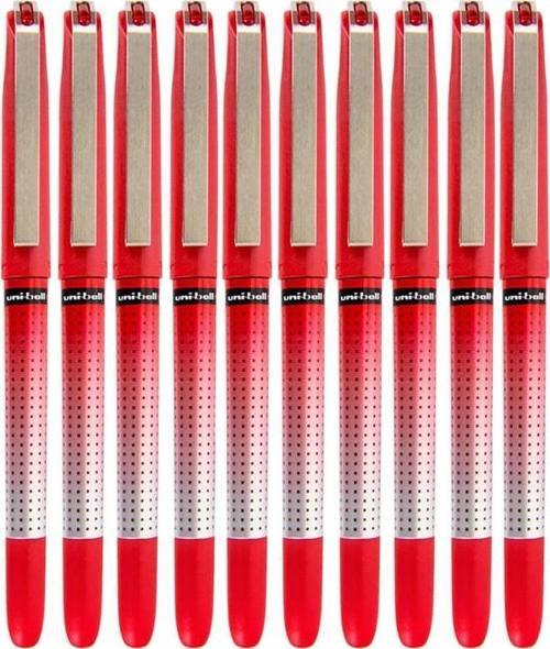 Kırmızı Pilot Kalem 10 Adet Uniball Eye Needle 0.5 mm İğne Uçlu Pilot Kalem Ub-185 S İğne Uçlu Likit Mürekkep Jel Kalem