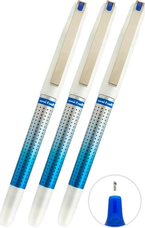 Mavi Pilot Kalem 3 Adet Uniball Eye Needle 0.7 mm İğne Uçlu Pilot Kalem Ub-187S İğne Uçlu Likit Mürekkepli Pilot Kalem