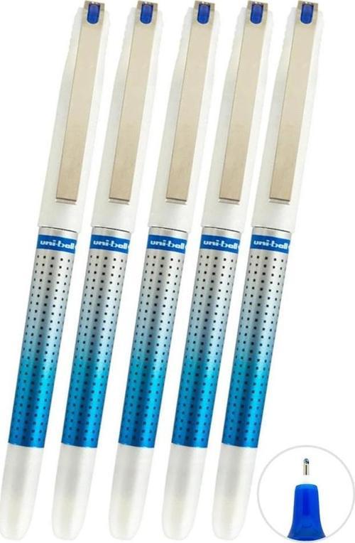 Mavi Pilot Kalem 5 Adet Uniball Eye Needle 0.7 mm İğne Uçlu Pilot Kalem Ub-187S İğne Uçlu Likit Mürekkep Jel Kalem