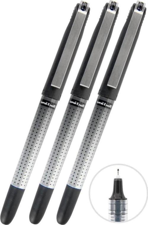Siyah Pilot Kalem 3 Adet Uniball Eye Needle 0.5 mm İğne Uçlu Pilot Kalem Ub-185 S İğne Uçlu Likit Mürekkepli Pilot Kalem