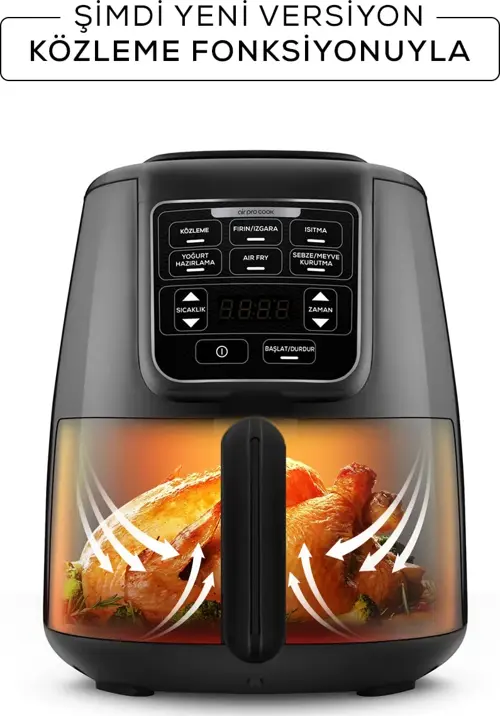 Air Pro Cook Köz Xl Airfryer Black Shine