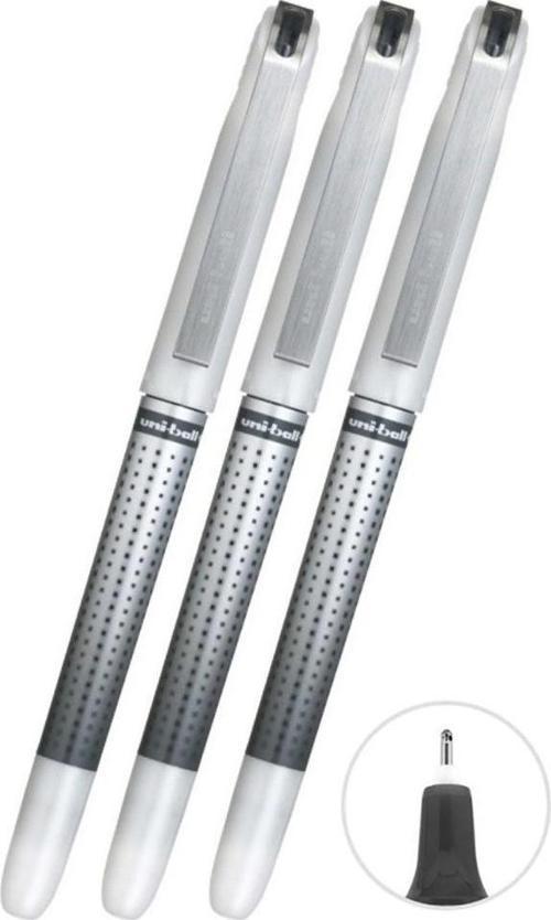Siyah Pilot Kalem 3 Adet Uniball Eye Needle 0.7 mm İğne Uçlu Pilot Kalem Ub-187S İğne Uçlu Likit Mürekkepli Pilot Kalem
