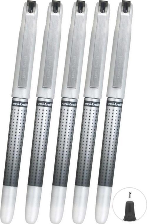 Siyah Pilot Kalem 5 Adet Uniball Eye Needle 0.7 mm İğne Uçlu Pilot Kalem Ub-187S İğne Uçlu Likit Mürekkep Jel Kalem