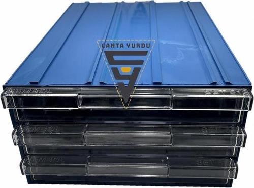 Sembol 513 Plastik Üç Çekmeceli Kutu 340X260x150mm 12 Adet
