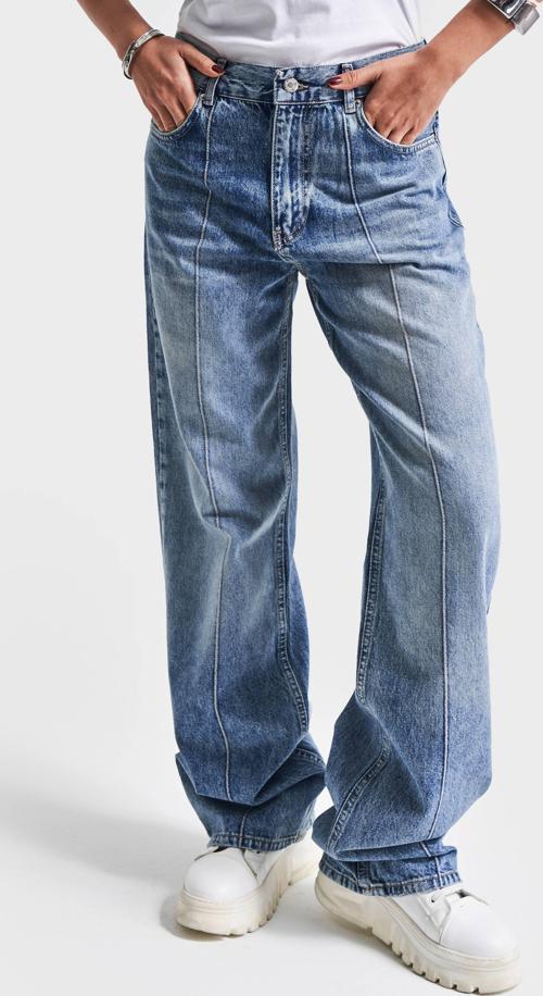 Kadın Kot Rengi V-4S5-32 Loose Fit İç Boy 80cm Viskon Kumaş Denim Jean
