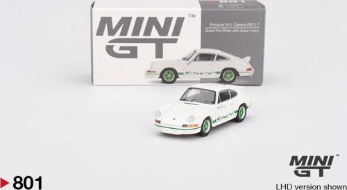 801 Porsche 911 Carrera RS 2.7 Grand Prix White with Green Livery