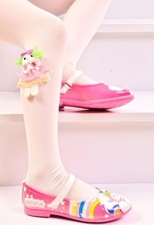 Unicorn Kız Çocuk Pembe Babet Ayakkabı