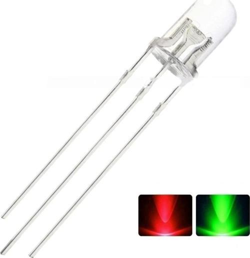 3 Bacak Kırmızı Yeşil 5mm Katot Diyot Çift Renk Led - 5 Adet