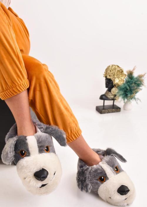 Unisex Köpek Figürlü Peluş Panduf Ev Pandufu Ev Botu