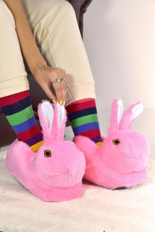 Tavşan Figürlü Peluş Ev Pandufu Unisex