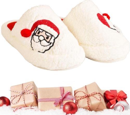 Kadın Çocuk Pofuduk Kumaş Noel Baba Yılbaşı Ev Terliği