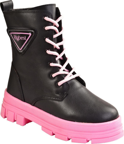 Kız Çocuk Kalın Pembe Tabanlı Bot & Bootie