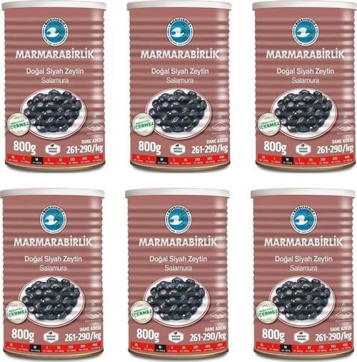 Salamura Siyah Zeytin Teneke (M) 800 gr - 6'lı