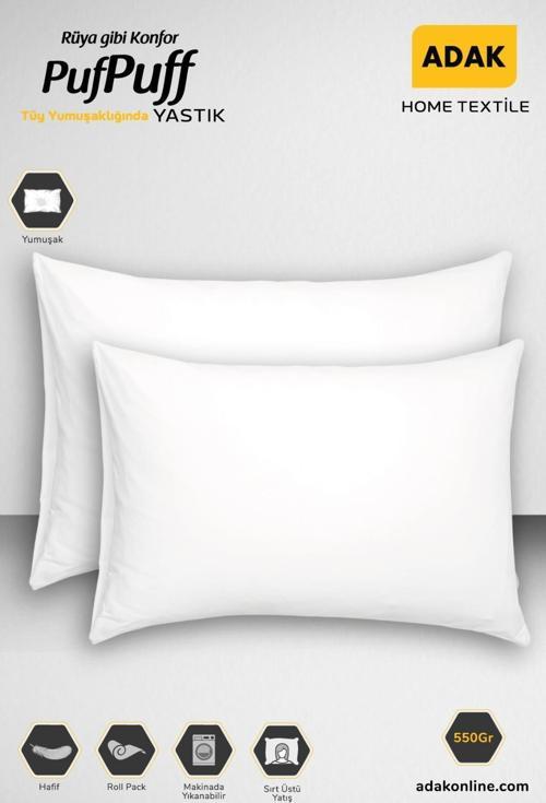 Adak Puf Puff 2li Roll Pack Elyaf Yastık Seti 50x70 Cm