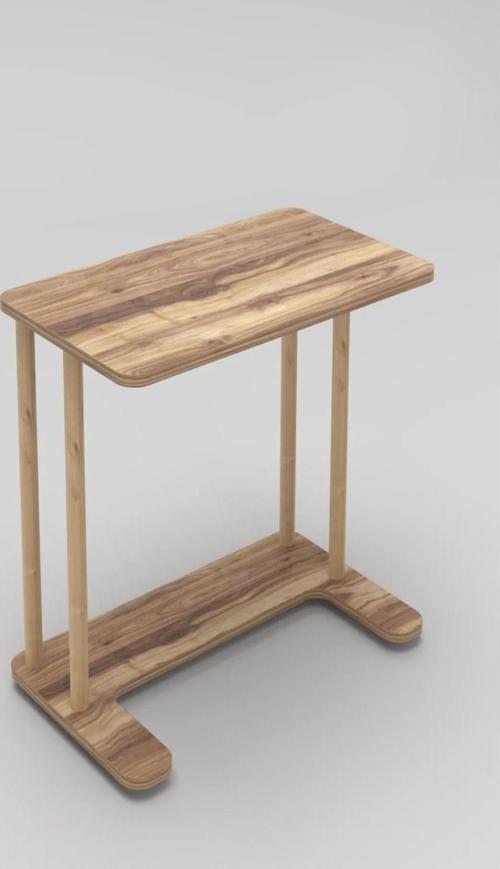 Laptop Sehpası Ham Ahşap Ayaklı Ahşap Tabla Demonte C-Sehpa Yan Koltuk Servis Sehpası 35x60