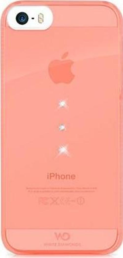 White Diamonds iPhone SE/5S/5 Swarovski Trinity Desenli Kılıf - Coral