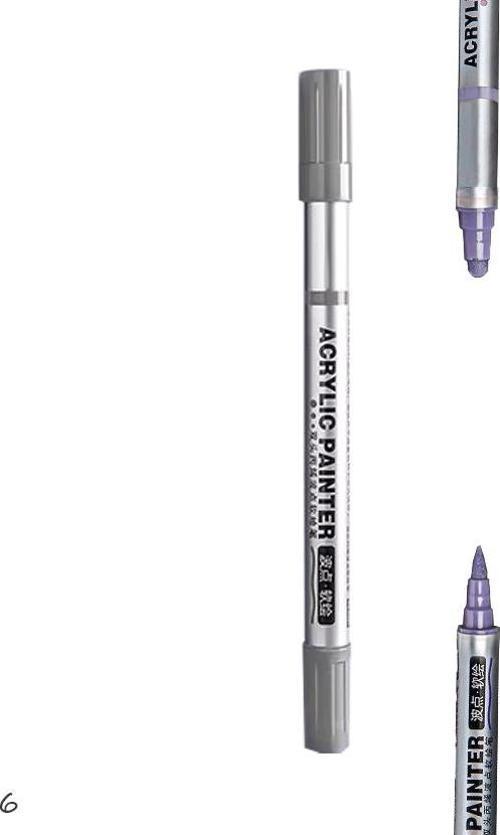 Çift Taraflı Akrilik Marker Kalemi - 1 Adet- Gri