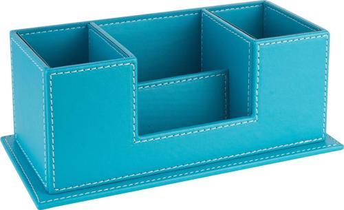 Masaüstü Deri Organizer Kalemlik 4 Gözlü Desktop Organizer Rainbow Vegan 10x12x25 cm.