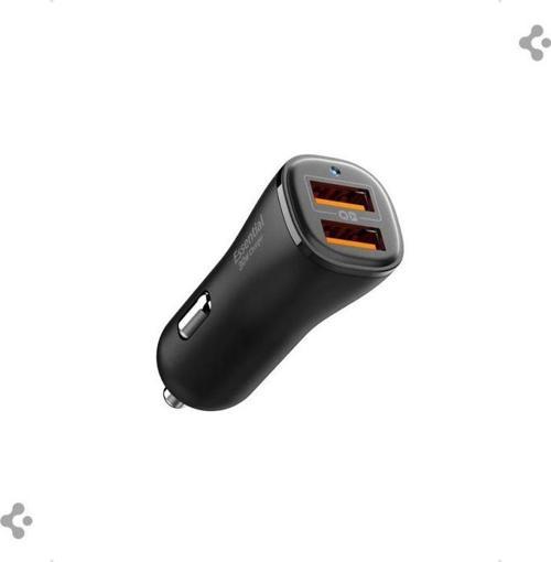 30W USB-A 2 Port Araç içi Hızlı Şarj Aleti 18W + 12W Akım Korumalı Güç Adaptörü iPhone & Android & iPad Type-C PD