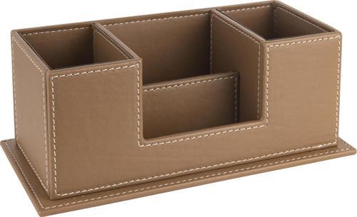 Masaüstü Deri Organizer Kalemlik 4 Gözlü Desktop Organizer Rainbow Vegan 10x12x25 cm.