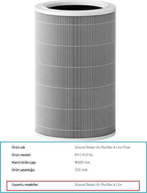 Xiaomi Smart Air Purifier 4 Lite Yedek Hepa Filtre Aktif Karbon