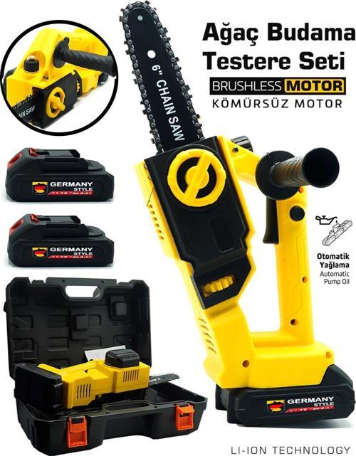 Pro Kömürsüz Motor Otomatik Yağlamalı Mini Şarjlı Dal Budama Testeresi