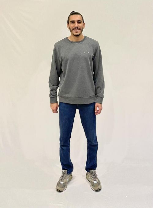 Süperlife Erkek Bisiklet Yaka Rahat Kalıp 3 iplik Kalın AİR Nakışlı Sweatshirt SPR24SW33