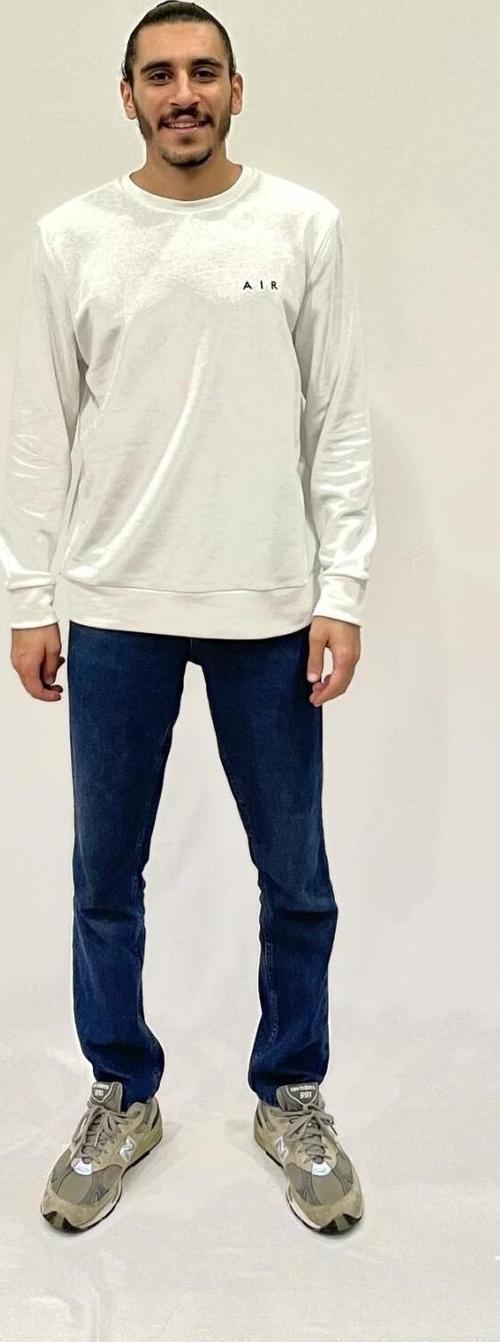 Süperlife Erkek Bisiklet Yaka Rahat Kalıp 3 iplik Kalın AİR Nakışlı  Sweatshirt SPR24SW33