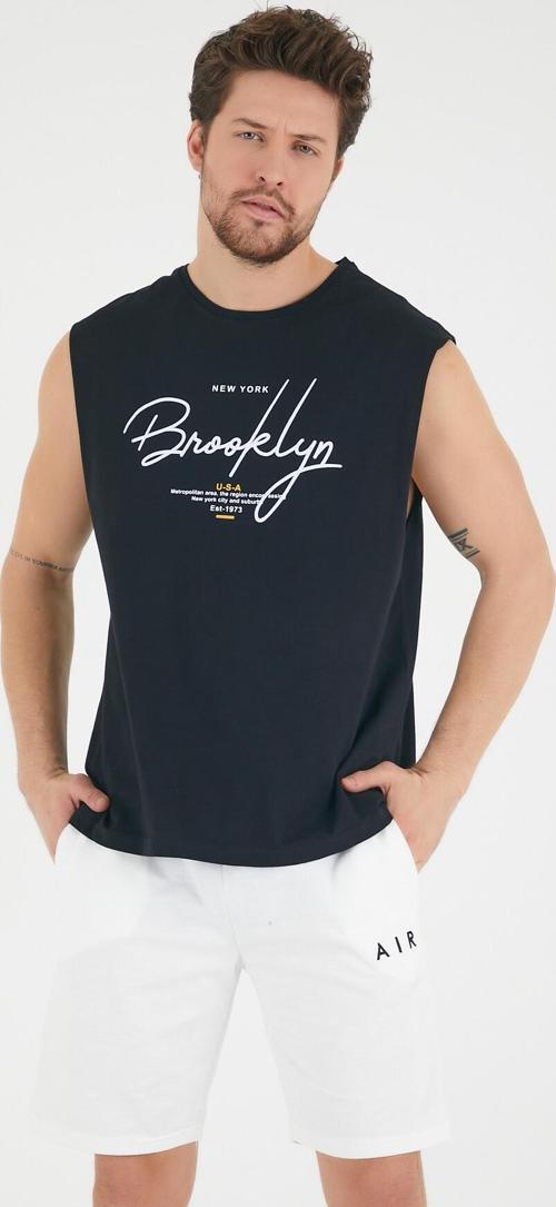 Süperlife Erkek Bisiklet Yaka Regular Fit Brooklyn Baskılı Tişört SPR22TS115