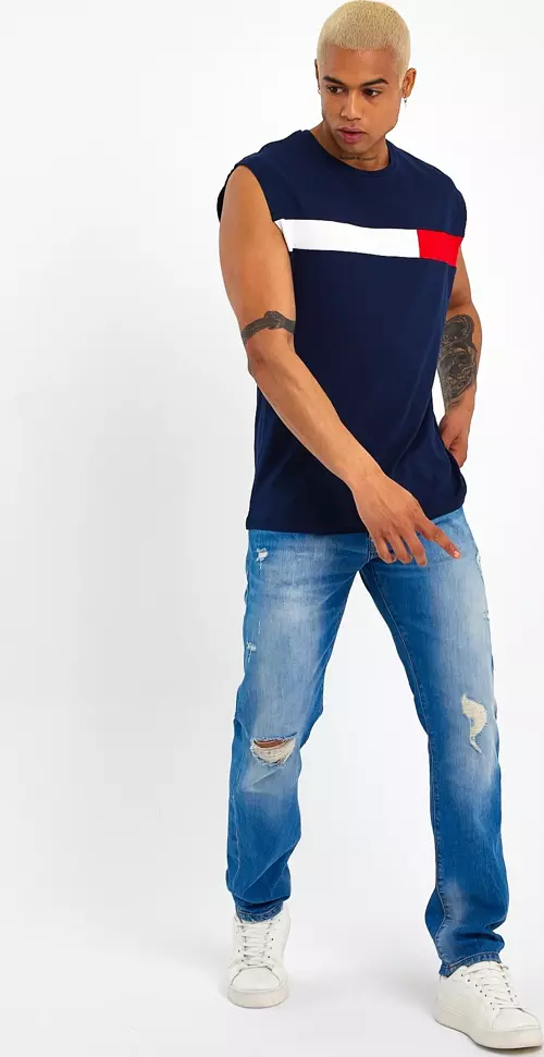 Süperlife Erkek Bisiklet Yaka Regular Fit Garnili Tişort SPR23AT346
