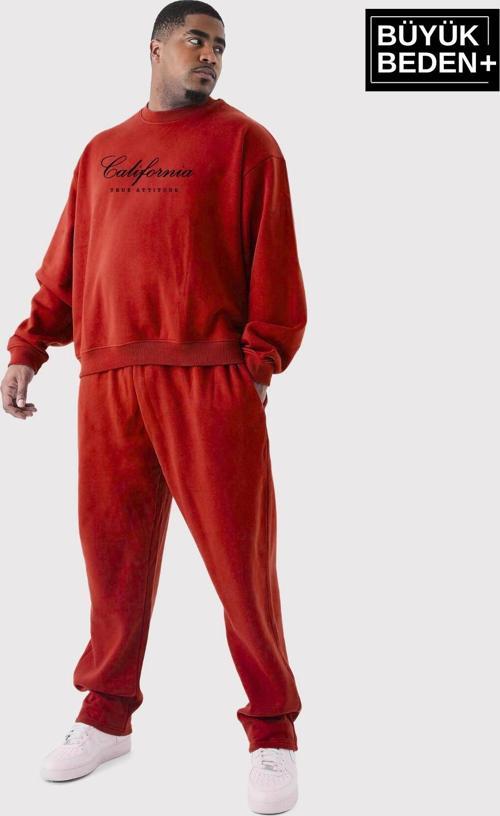 Süperlife Erkek El Yazılı California Baskılı Büyük Beden İnce Bisiklet Yaka Swatshırt SPR25BSW63