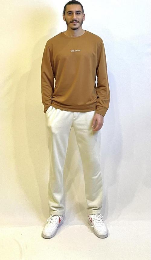 Süperlife Erkek Bisiklet Yaka Regular Fit Brooklyn Baskılı İnce Sweatshirt SPR22SW132