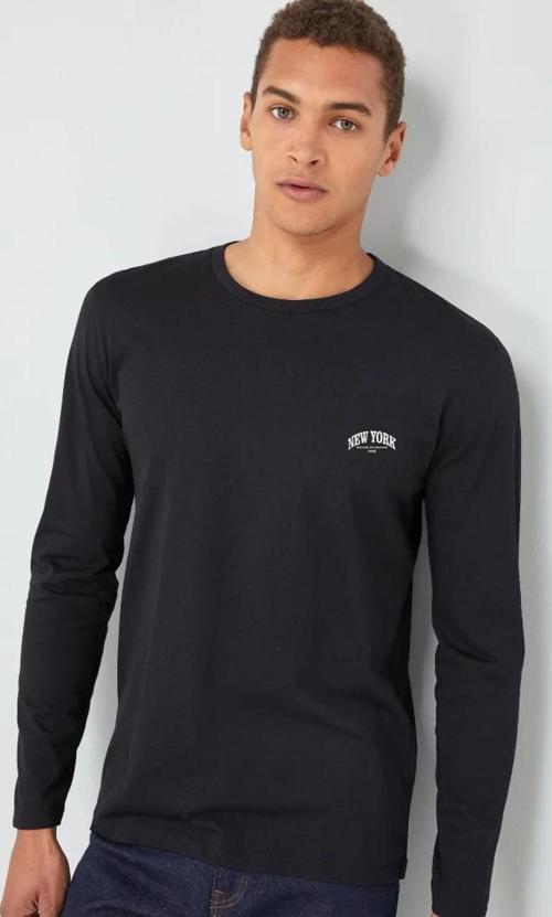 Süperlife Erkek Uzun Kollu New York Baskılı Baskılı Tshırt SPR25TS37