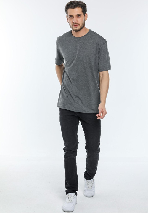 Süperlife Erkek Bisiklet Yaka Oversize Fit Tişort SPR21Y30
