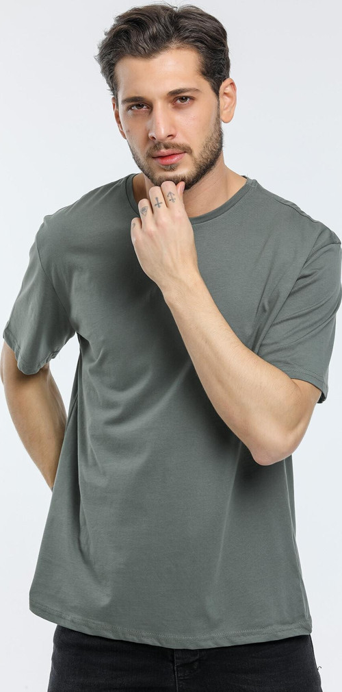 Süperlife Erkek Bisiklet Yaka Oversize Fit Tişort SPR21Y30