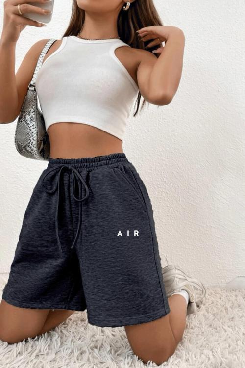 Süperlife Kadın Rahat Kalıp Beli Lastikli Cepli Basklı Şort SPR25SRK52