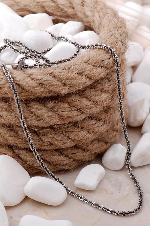 İtalyan Burgu 45 Cm Oksitli Gümüş Zincir Kolye 227