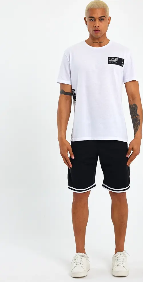 Süperlife Erkek Bisiklet Yaka Regular Fit Tokyo Baskılı Tişort SPR23ts303