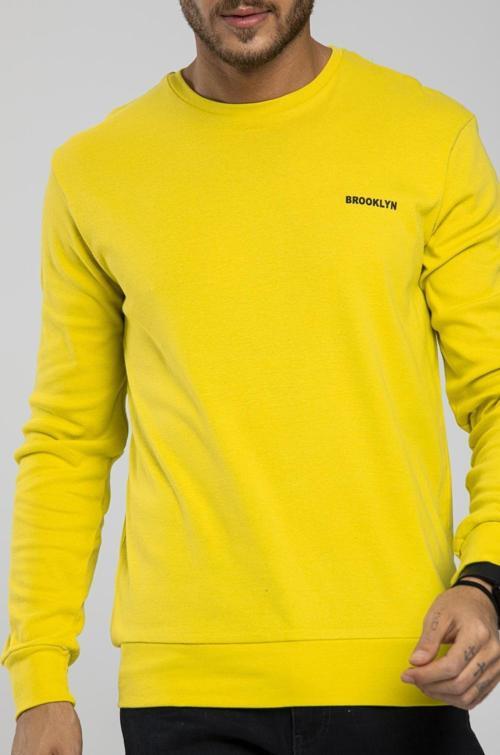 Süperlife Bisiklet Yaka Uzun Kollu Dar Kalıp İnce  Erkek Sweatshirt SPR2019K18