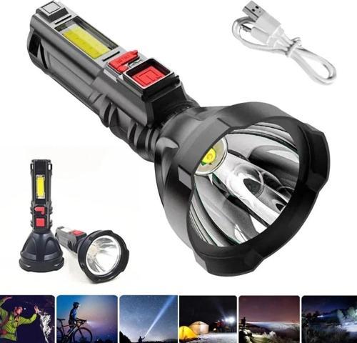 Çok Fonksiyonlu Şarjlı El Feneri USB Şarjlı HS31