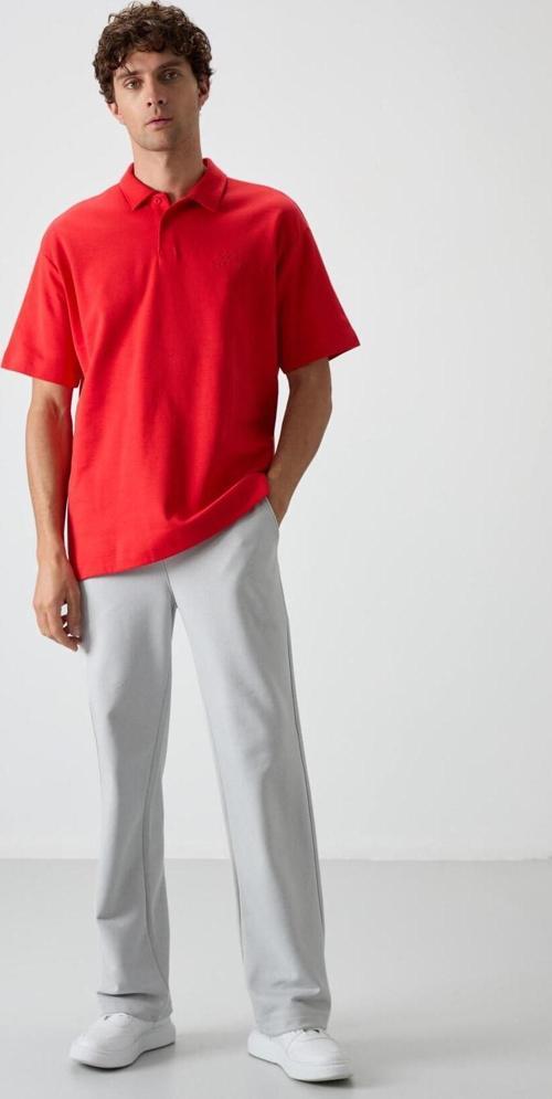 Fiesta Pamuklu Kalın Yumuşak Dokulu Oversize Fit Basic Polo Yaka Erkek T-Shirt - 88327