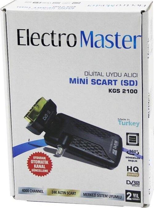 MİNİ SCART SD DİJİTAL UYDU ALICISI 360° GOLD BAŞLIK UYDUDAN OTOMATİK KANAL GÜNCELLEME KGS-2100-Findit