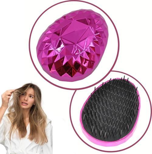 Neon Pembe Düzleştirici Tarak Geniş Aralıklı Her Saç Tipine Uygun Fırçalı Saç Düzleştirici-Findit