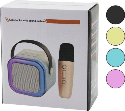 KARAOKE MİKROFONLU WİRELESS HOPARLÖR - SPEAKER IŞIKLI USB ŞARJLI DC 5V - TF - AUX K-12 (2818)